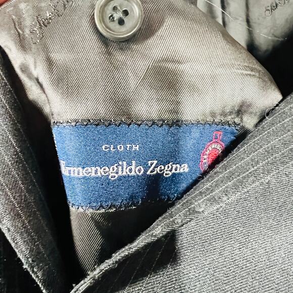 Zegna Saks Fifth Avenue Suit Jacket Blazer 2 Button Pinstripe Formal - 42 - Picture 7 of 8